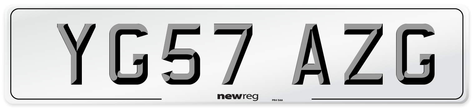 YG57 AZG Number Plate from New Reg